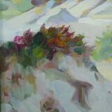 Fritz Kärfve (1880-1967) swedish modern landscape, 1960s, oil on canvas, framed