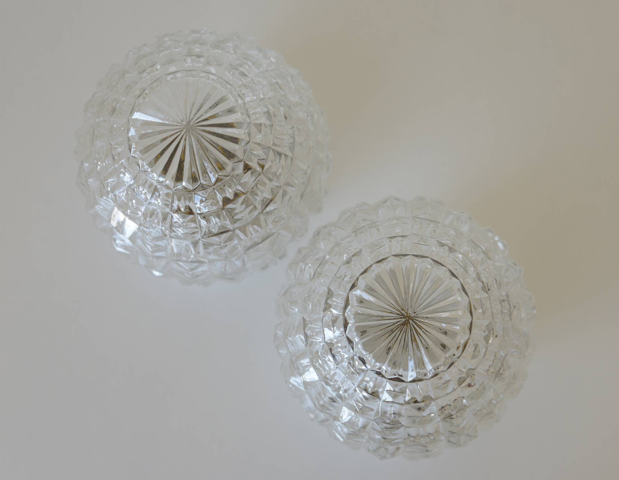 Pair of wall lamps / set of ceiling lights / mid-century flush mount lighting / vintage sconce lamps