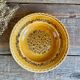 4 vintage amber ceramic soup plates