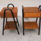 Pair of vintage bedside tables modernists wood and metal