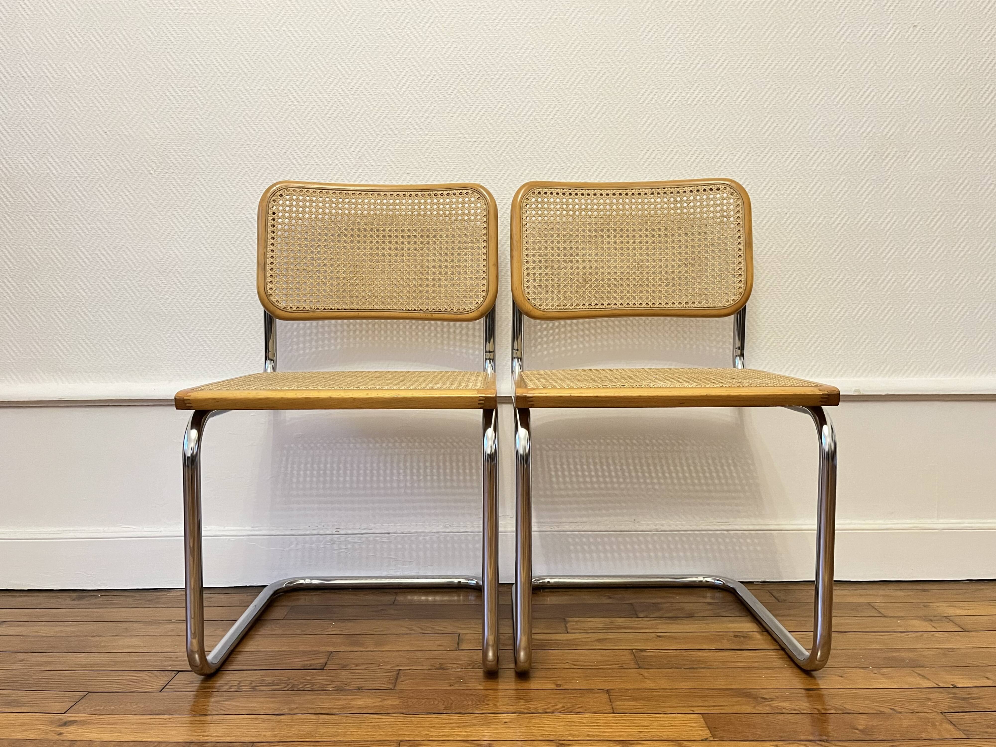 Set of 2 Cesca chairs by Marcel BREUER b32