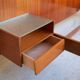 With suspended nightstands vintage teak bed