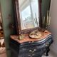 Restored black Louis XV chest of drawers