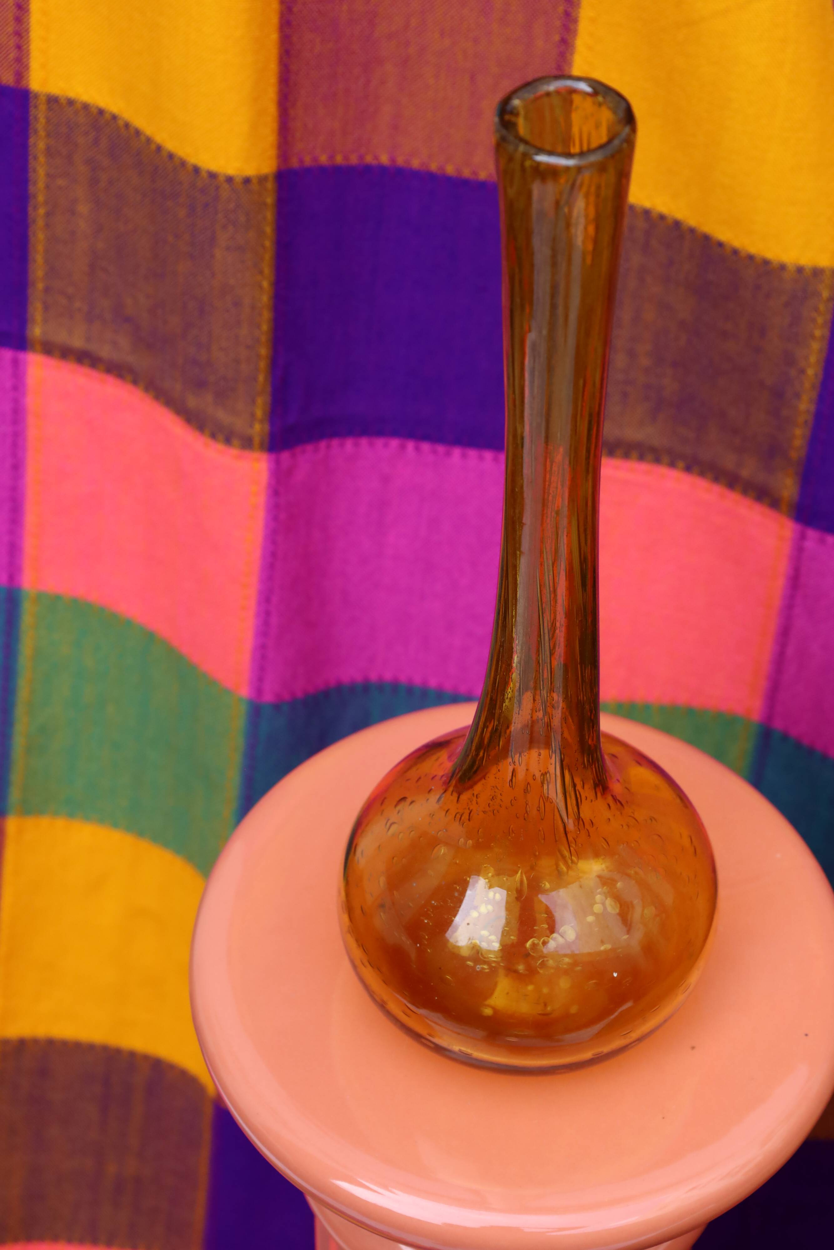 Biot bubble blown glass soliflore