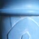 Blue ceramic column between Art Deco and Cubism, around 1980.