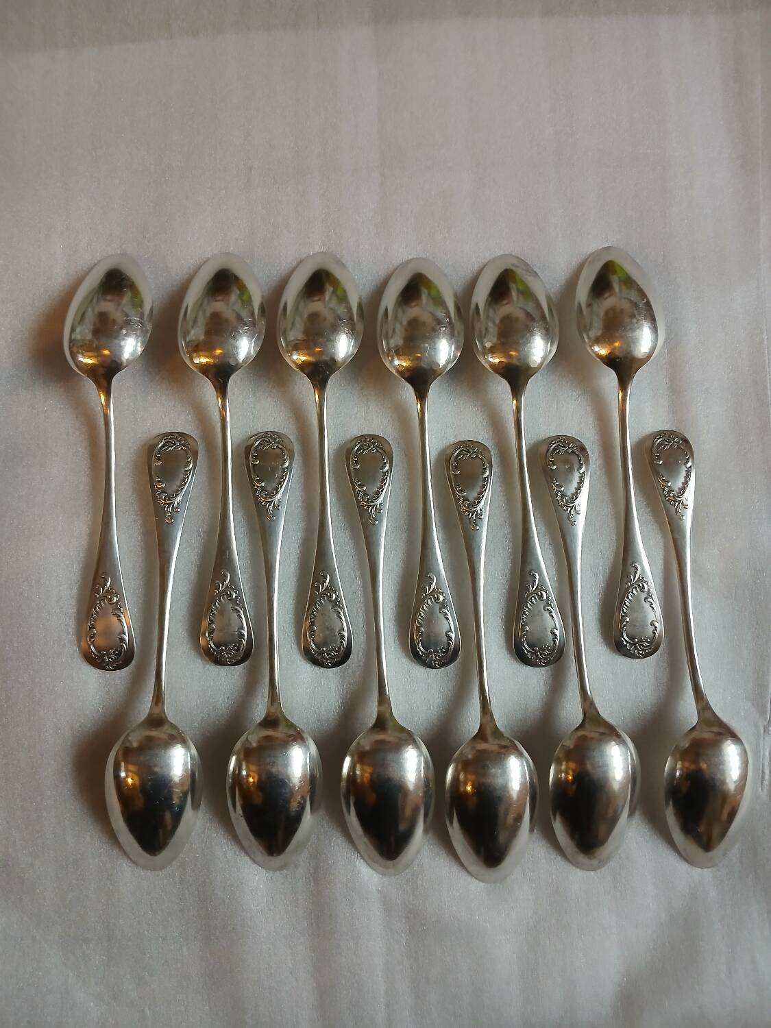 24 antique silver-plated cutlery sets
