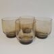 Set of 4 vintage 70s smoked glass water glasses