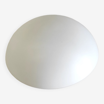 Plafonnier applique en verre blanc sablé diam. 30 cm– années 60/70