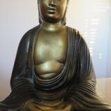 Italian "Buddha" lamp in polychrome plaster 70s