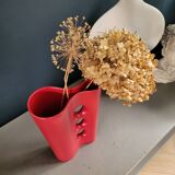 Vintage 60's matte red vase