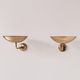 Pair of vintage wall lights, patinated brass, France 1970.