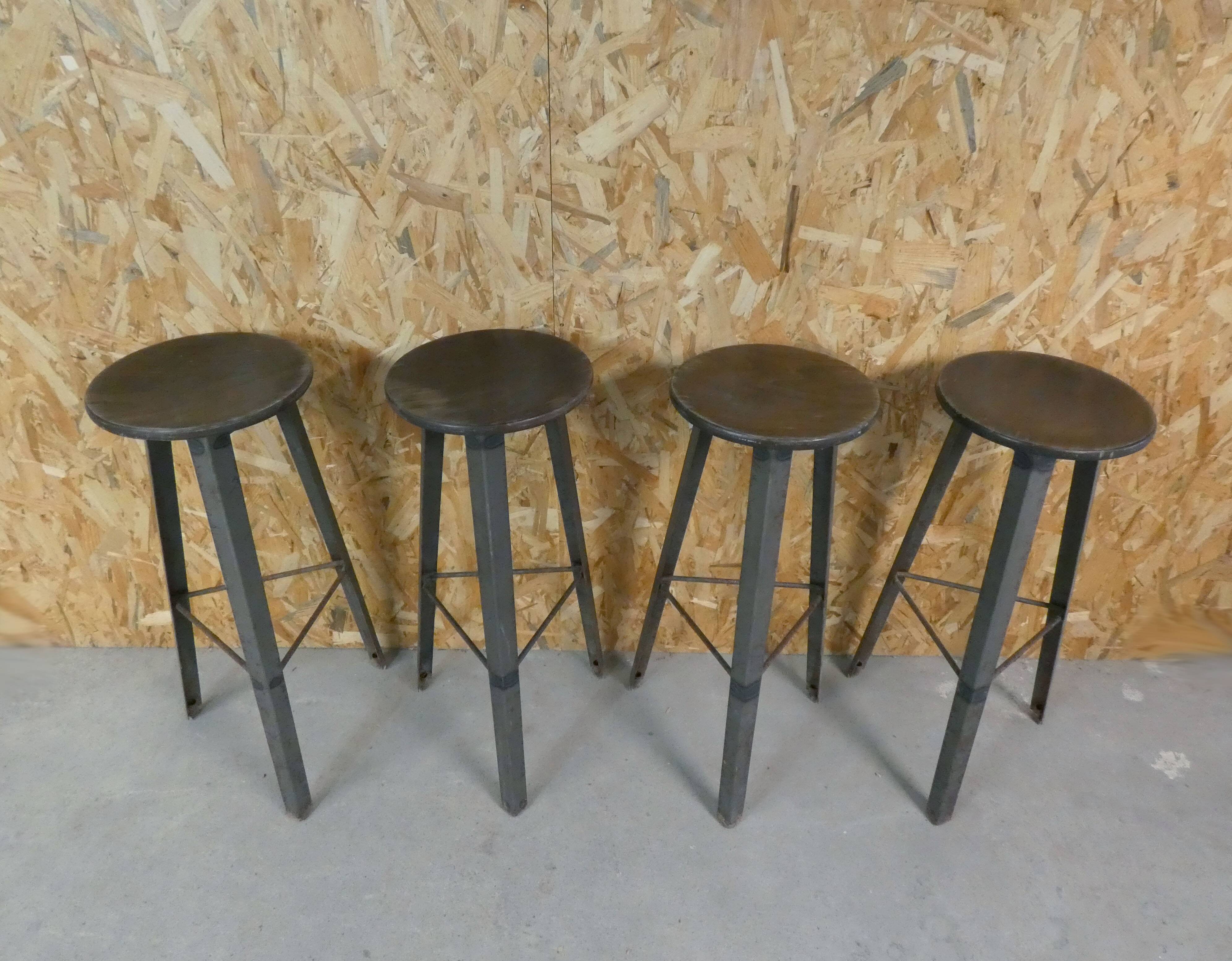 4 old vintage loft bistro stools