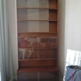 Showcase bookcase year 1960 in solid wood