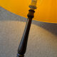 Vintage wooden floor lamp with rotating and leather shade - 1970s