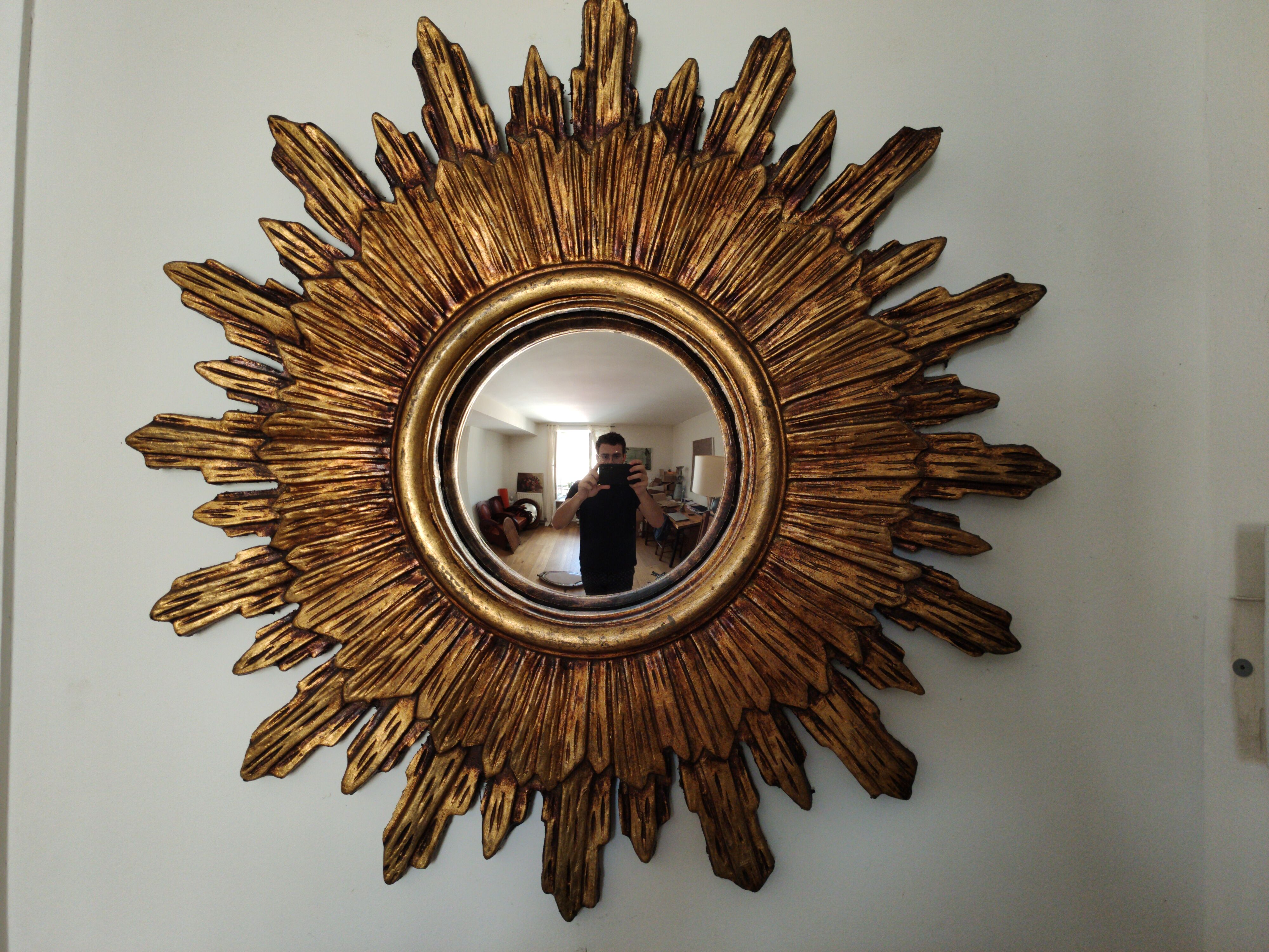 Ancient witch mirror 50/60s, 53cm