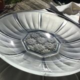 Art Deco glass cup with sandblasted flowers