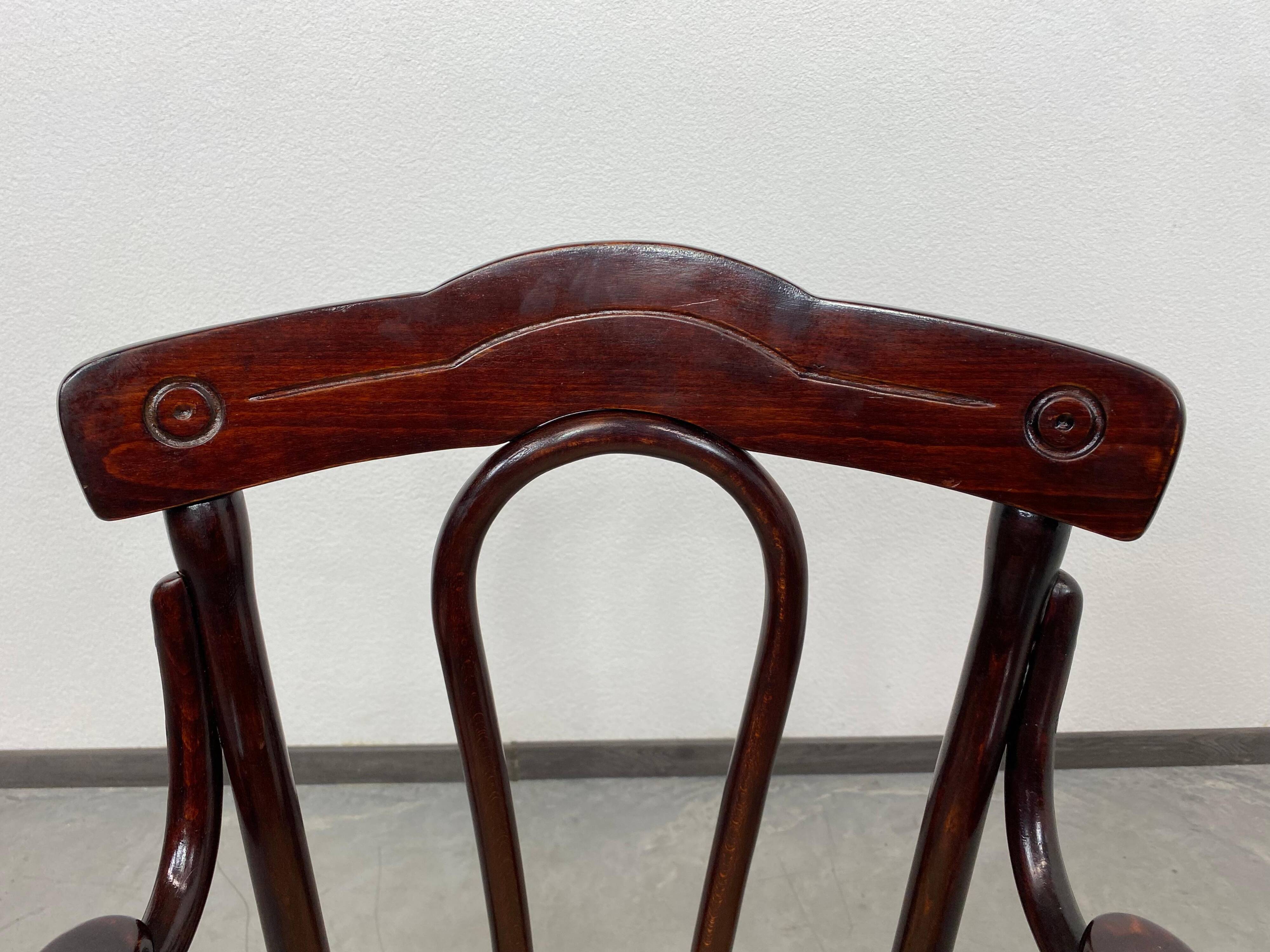 Chaise de bureau Thonet avec assise en rotin