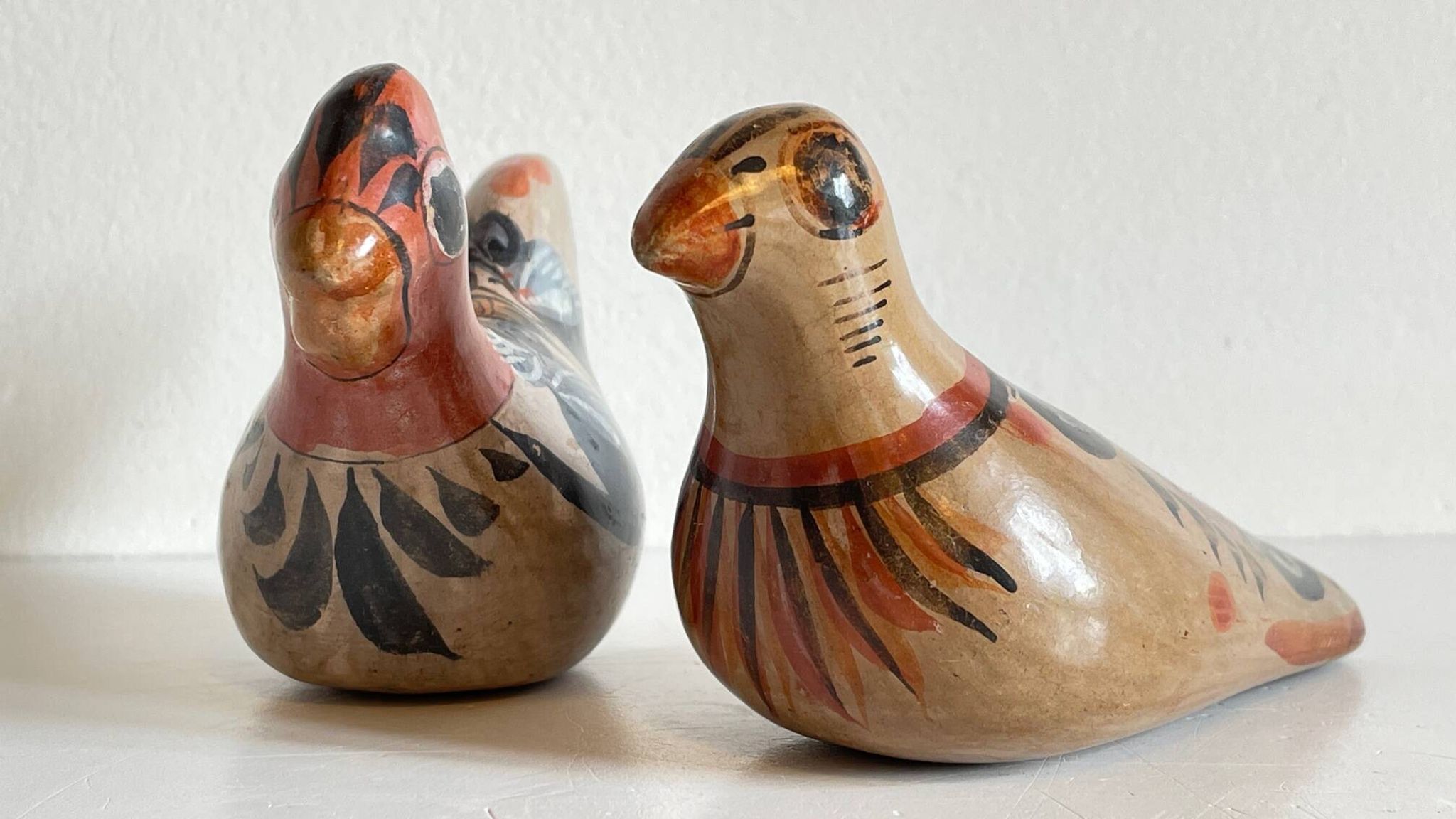 Couple OISEAUX Céramique MEXIQUE Vintage