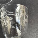 6 White wine or port glasses in blown, cut and engraved crystal