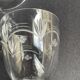 6 White wine or port glasses in blown, cut and engraved crystal