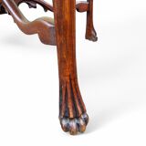 Antique oak side table with lion legs