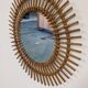 Miroir soleil  XL en rotin des années 50/60
