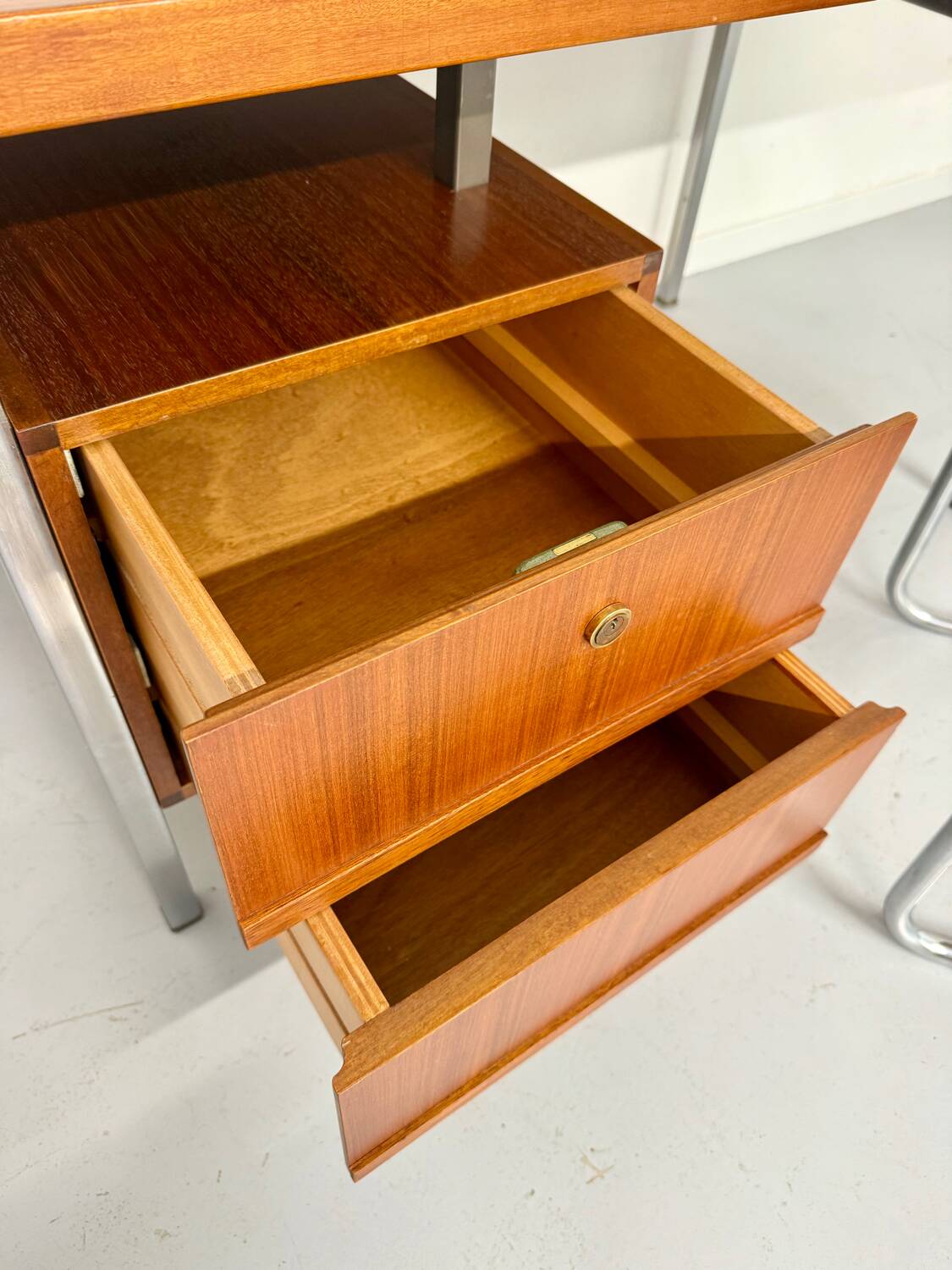 Teak and metal desk designed by George Frydman Efa 1960s vintage