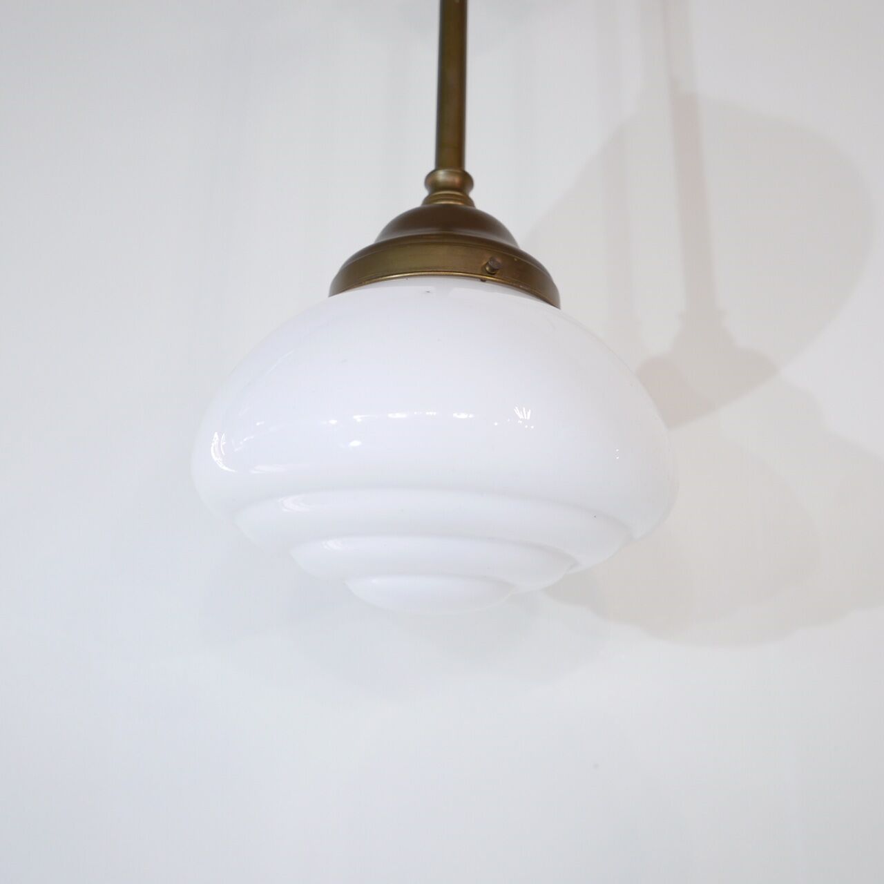 Vintage single opaline hanging lamp