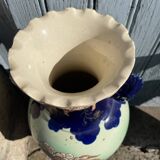 Pair of vintage 20th century Japanese Satsuma vases in decorated ceramic