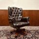 Chaise de directeur Chesterfield classique anglaise noire