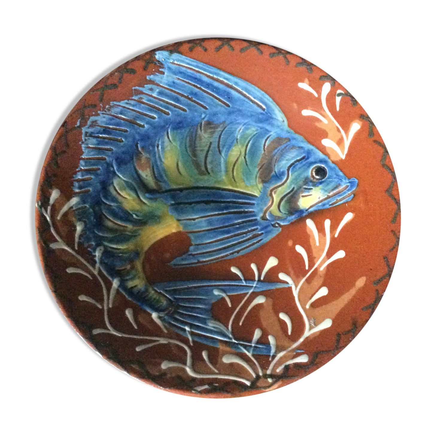 Vintage Vallauris ceramic plate 60-70