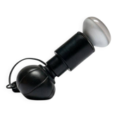 Lampe de table vintage italienne 600 par Gino Sarfatti pour Arteluce, corps et base noirs.