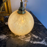 Walker with vintage pink clichy glass globe