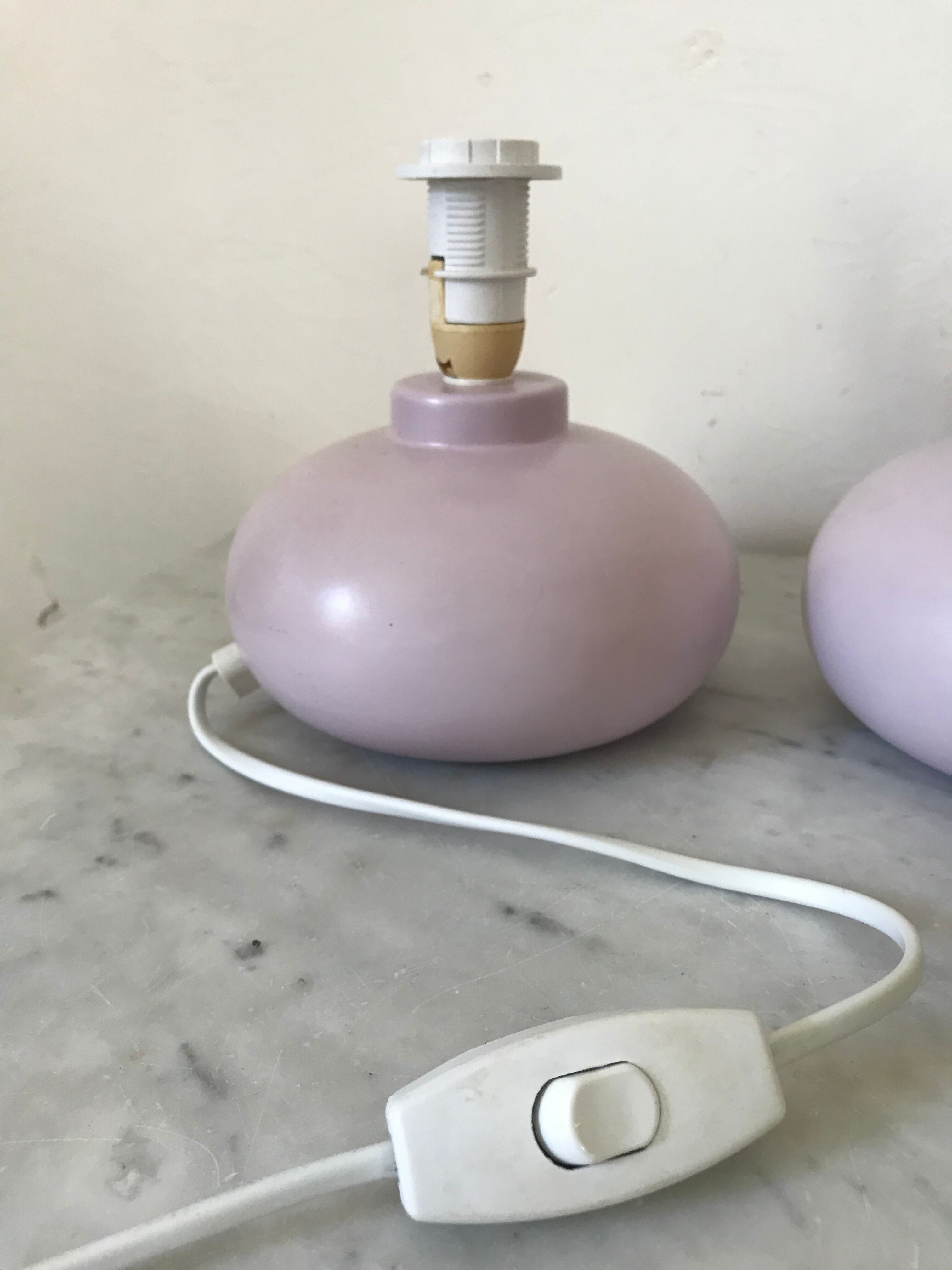 Pair of ceramic bedside lamp feet
