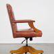 Height-adjustable leather English-style chesterfield office chair