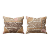 Set of 2 vintage embroidered cushion covers 56x67 cm