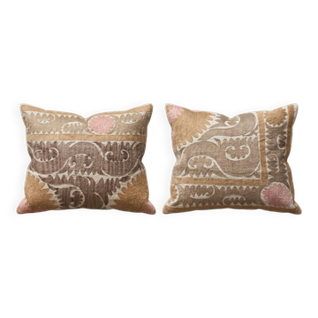 Set of 2 vintage embroidered cushion covers 56x67 cm