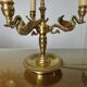 Lucien Gau empire style lamp in solid bronze gilded with bright gold "with swans"