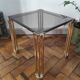 Vintage 1970s side table / Smoked glass accent table