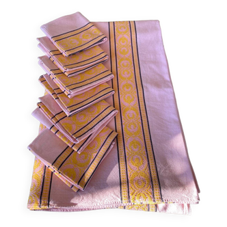 Nappe avec ses 6 serviettes