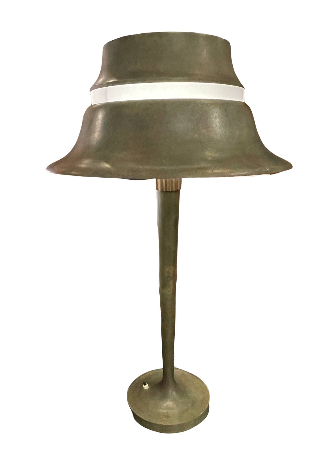 Art deco table lamp, jean perzel (73cm) no. 516 bronze opaline glass 1936