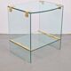 Vintage Regency Brass and Glass Side Table, 1970s