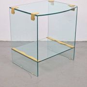 Vintage Regency Brass and Glass Side Table, 1970s