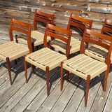 6 elegant vintage 1960s Danish rope chairs