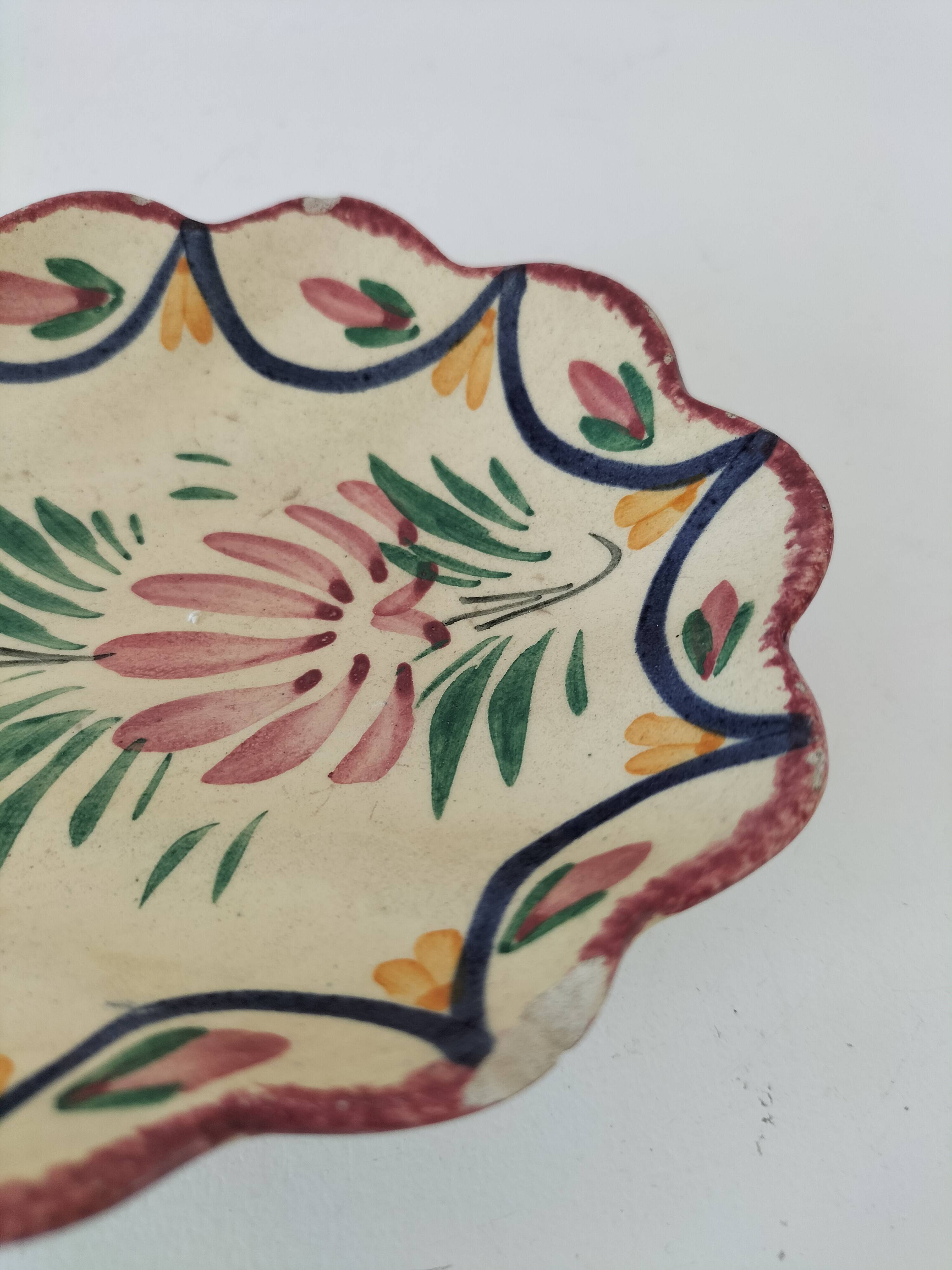 Vintage HB Quimper shell butter dish