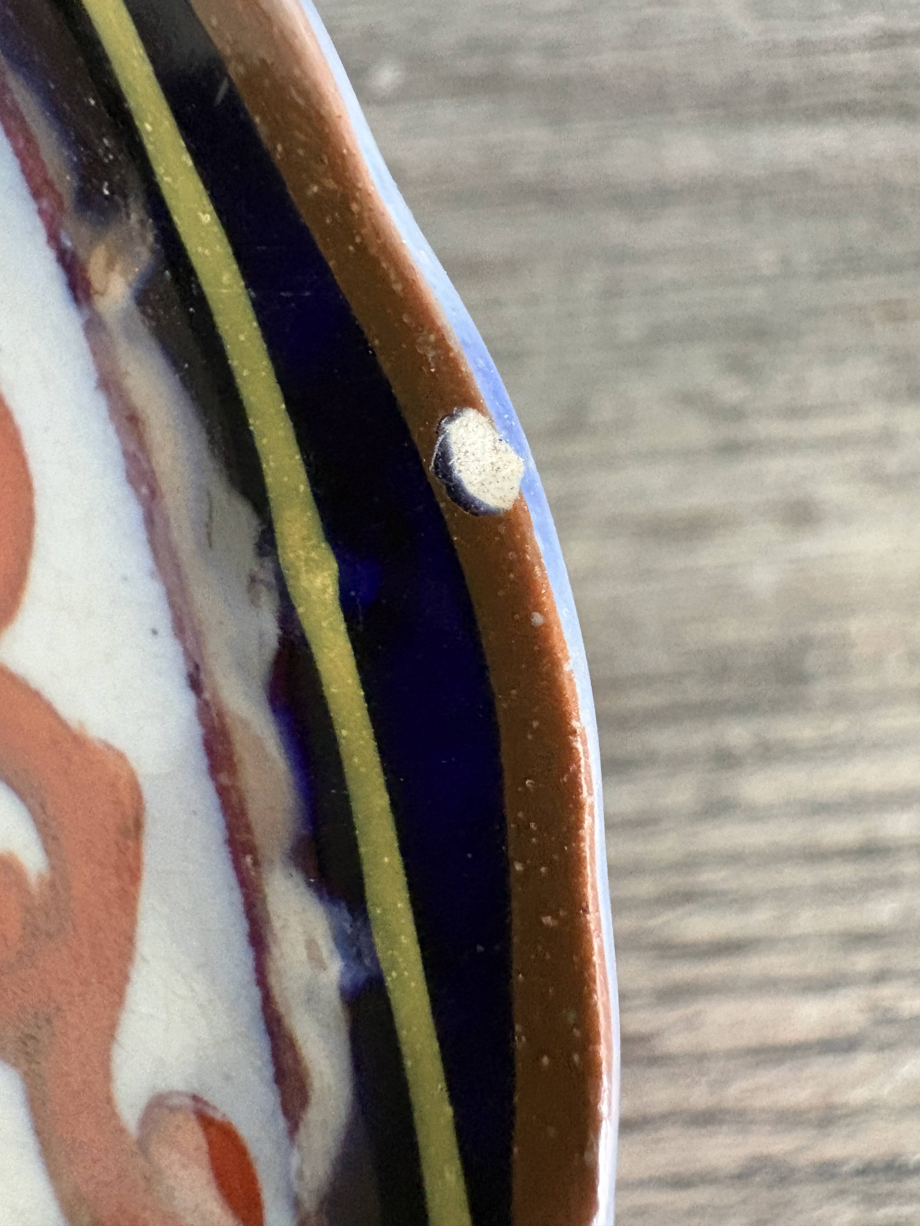 Antique plate in earthenware - English Imari style