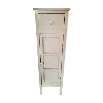 Antique tall cabinet painted white