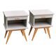 Paire de chevets pieds compas vintage 1950