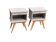 Pair of vintage 1950s compass leg bedside tables.