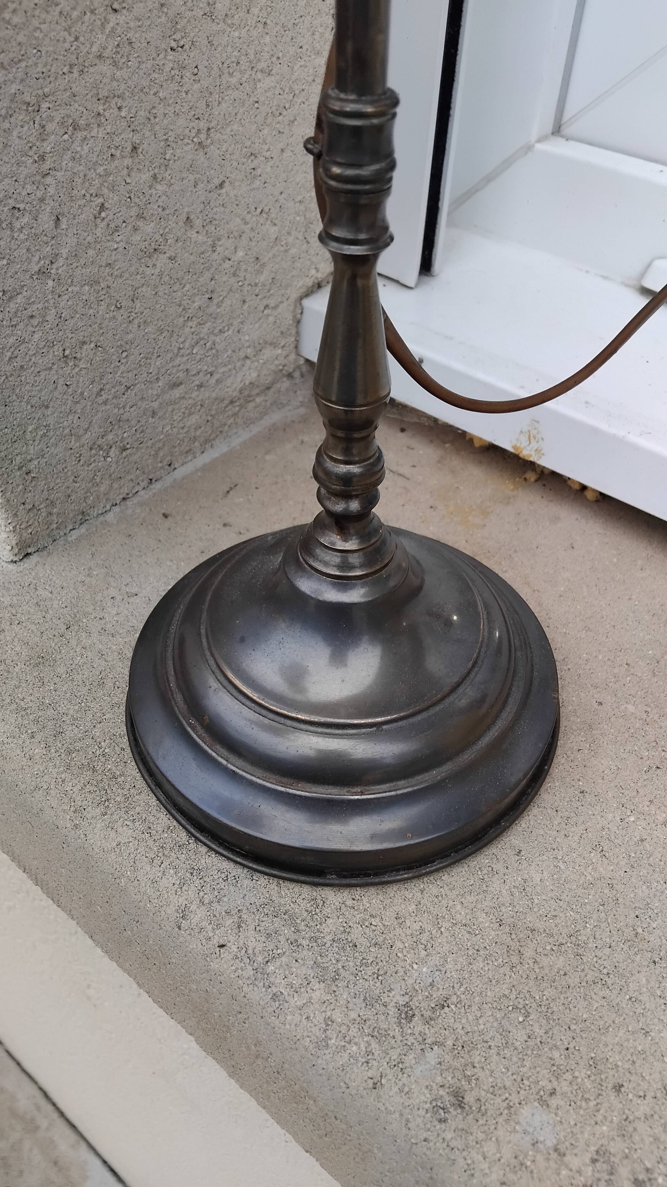 Swan neck lamp tulip shade glass paste vannes antique vintage